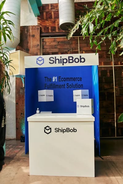 The ShipBob storefront in navy, reading The Number One Ecommerce Fulfillment Solution