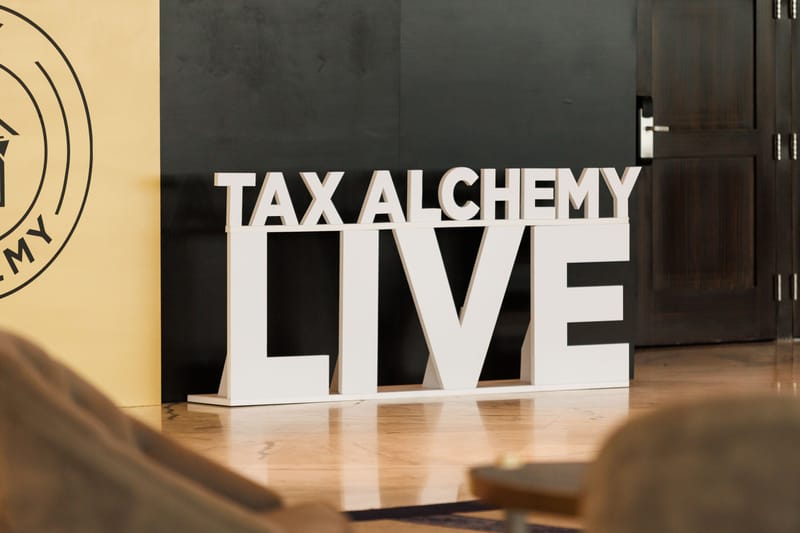 Marquee letters at Tax Alchemy Live